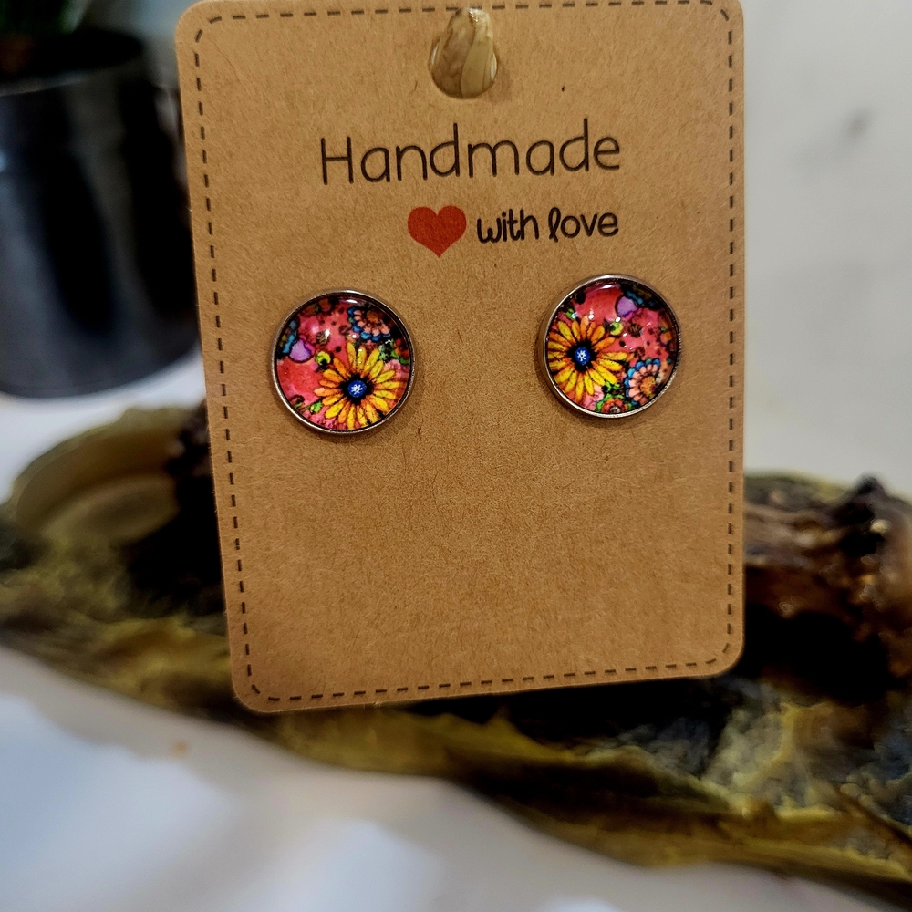 ⚠️ Sold⚠️ Colorful Handmade Floral Earrings